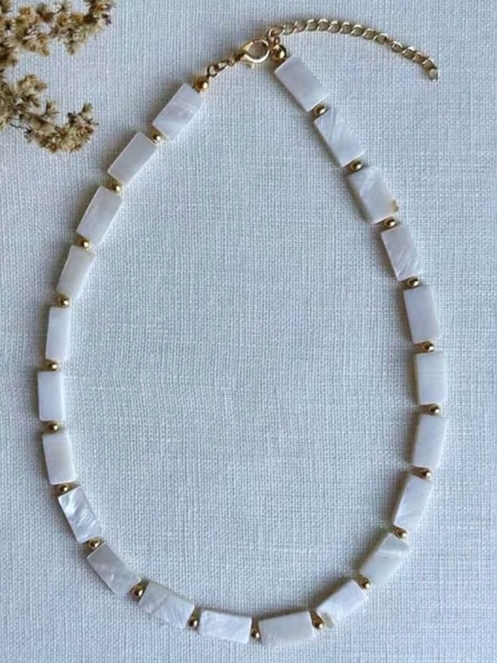 Shell Beaded Rectangle Necklace - Women Jewelry